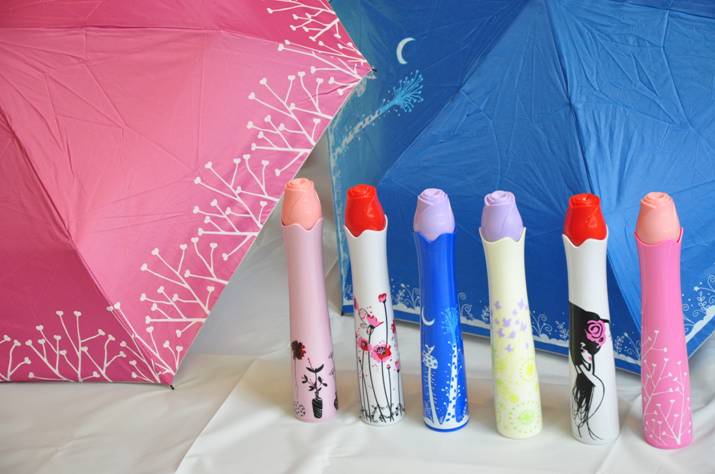 21" Folded Umbrella, Rose Bottle Design as Promotional Gift YT-2528