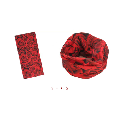 Red Rose Flower Design Bandana (YT-1012)