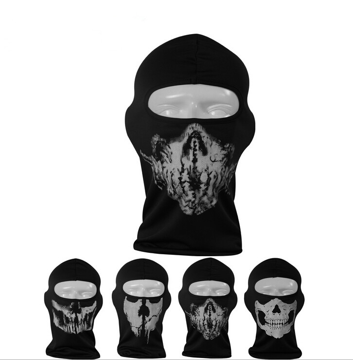 Black Net Skull Face Mask Head Cover CS Cap